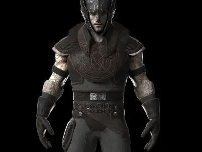 Warrior with 2 rigs bip and ue4 Low-poly 3D model