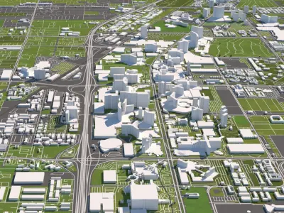 Las Vegas 50x50km 3D City Map 3D model