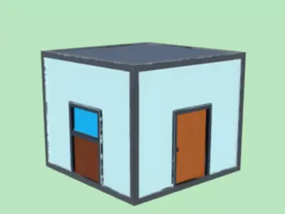 simple house with window and door 3D model