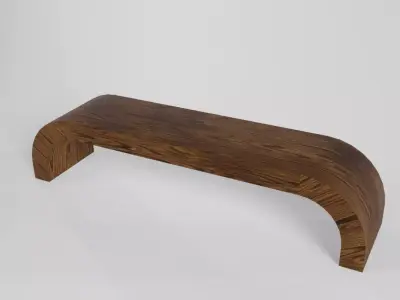 Long Bench Low-poly 3D model