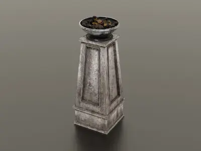 Fire column Low-poly 3D model