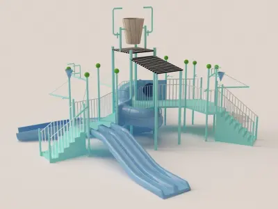 Chidren Slide Water Park 3D model