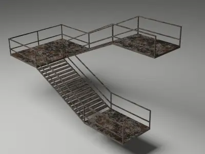 Old stairs  Free 3D model