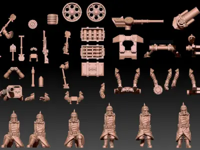 Valour Korps - Heavy Weapon Teams Set 2 3D print model