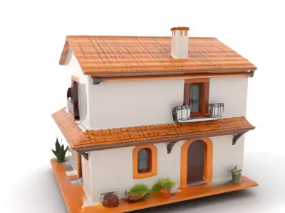 Mediterranean Villa model pack Low-poly 3D model