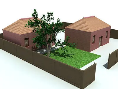 Brick Building 45 3D model