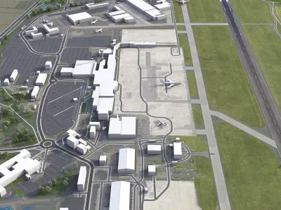 East Midlands - Airport - EMA Low-poly 3D model