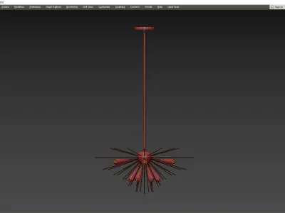 Sputnik Chandelier Low-poly 3D model