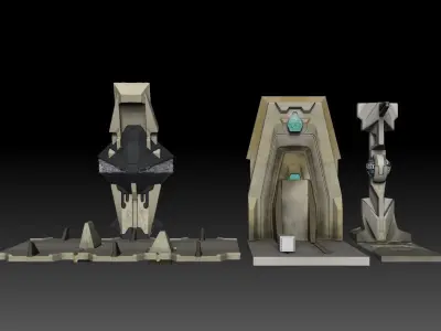 Scifi Egyptian Elements 3D model