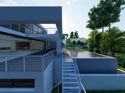 Casa Scene-villa-modern house 3D model 82