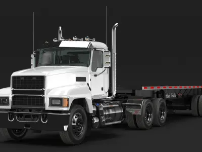  Commercial Truck and Flatbed Trailer 