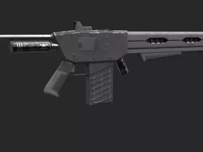 Sci-Fi Gun Low-poly 3D model 19