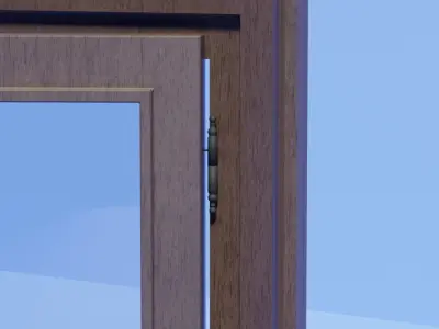 Classic wooden window with frames Low-poly 3D model