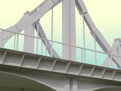 Suspension Bridge Low-poly 3D model