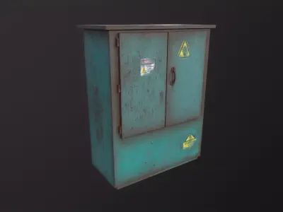 Big electricity box 3D Model Low-poly 3D model