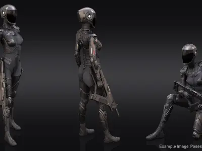 Female Cyborg 3D model