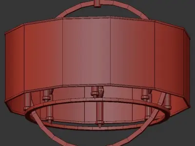 Harlan 8 round pendant light with shade 3D model