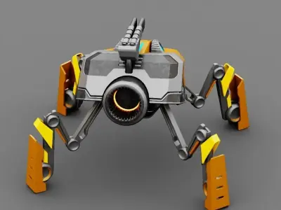 Combat Droid rigged 3D model get
