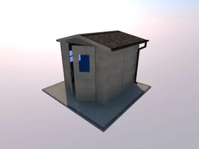 wooden garden house outbuilding 3D model