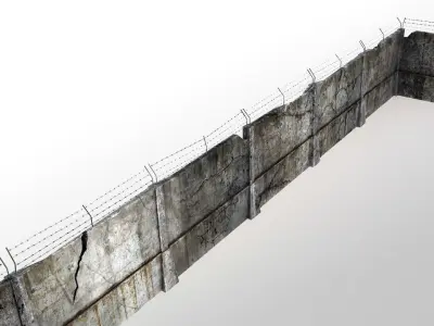 Fence detailed Low-poly 3D model