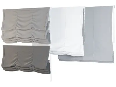 Roman Blinds Curtain Set Low-poly 3D model order