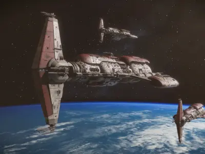 Star Wars Knights of the Old Republic Hammerhead Cruiser 3D model