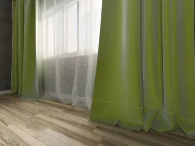 Curtain Room Set 3D model