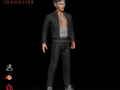 KOREAN GANGSTER OR STREET FIGHTER Low-poly 3D model