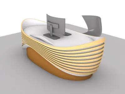 Parametric Wavy Reception Desk 3D model