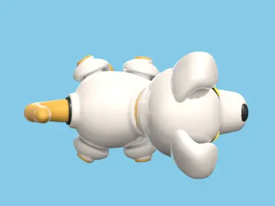 Plastic cute robot dog toy  Low-poly 3D model