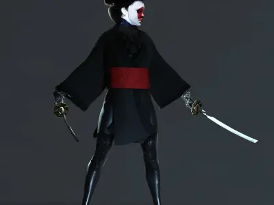 Geisha Assassin Character Low-poly 3D model