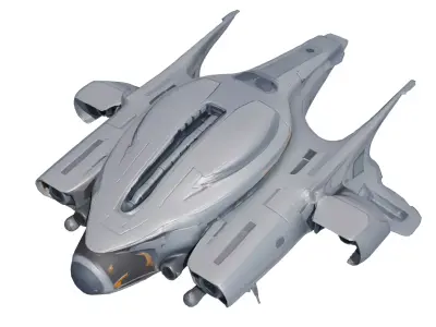SilverComet Z7 High-Speed Sci-Fi Starship Low-poly 3D model