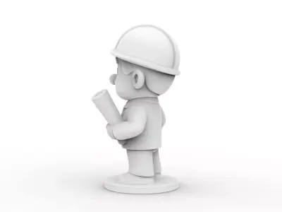 Cartoon Architect 3D Printable 3D print model