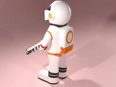 Astronaut Character spacesuit Low-poly 3D model