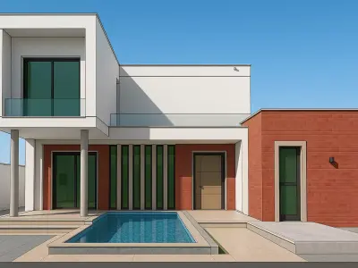 3D Model Two-Story Waterfront Chalet Low-poly 3D model