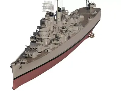 US NAVY 1940S HEAVY CRUISER 3D model