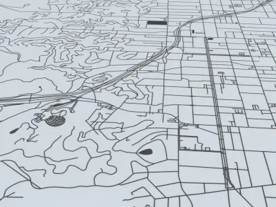Los Angeles Road Network and Streets 3D model
