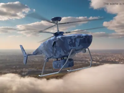  VRT-300 Coastal Patrol UAV Blue Camo Rigged for Maya 