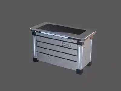 Toolbox Industrial Sci-Fi Workshop Storage Low Poly Game Asset Low-poly 3D model