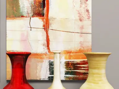 Collection vases 5 pieces 3D model