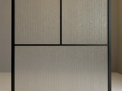 Glass partition door Low-poly 3D model