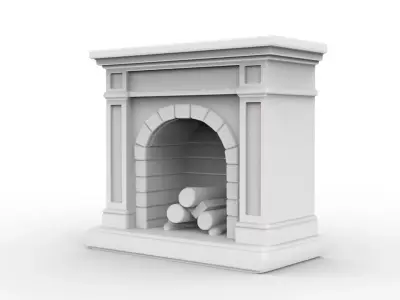 Low-Poly Fireplace 3D Printable 3D print model