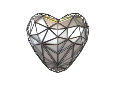Stylish Heart V4 031 Low-poly 3D model