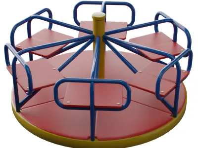 Carousel Swing Low-poly 3D model