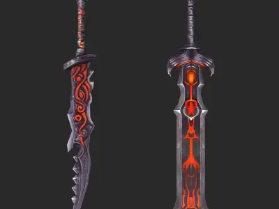 Fantasy 3D Sword Collection Low-poly 3D model