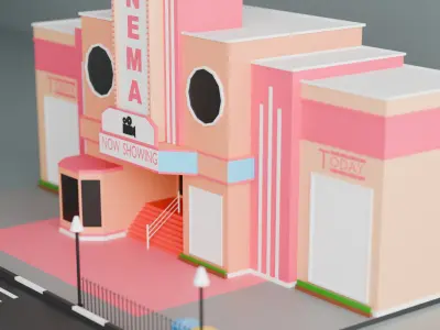Cinema hall Free low-poly 3D model