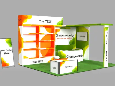 Expo Stand Low-poly 3D model