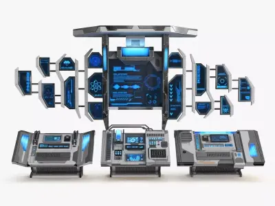 Sci Fi Control Panel 3D Model Pack