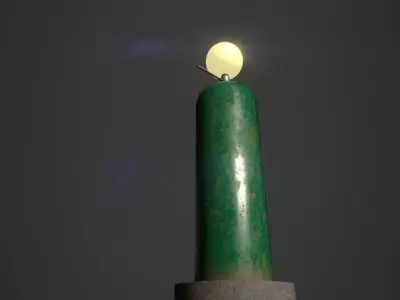 Lamp PBR candle Low-poly 3D model