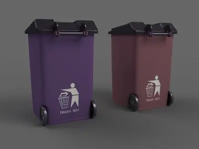 Garbage can garbage bin public facilities city  3D model